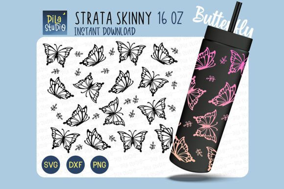 Butterfly Strata Skinny Cup SVG Cricut