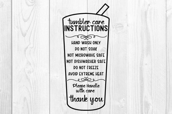 Care Instruction Tumbler SVG Design