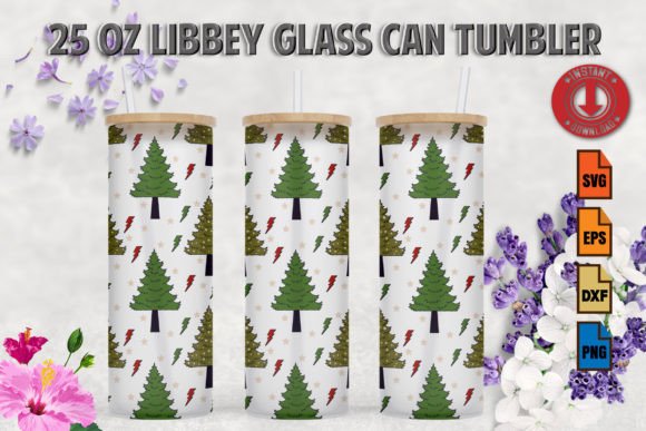 Christmas 25oz Frosted Glass Tumbler SVG