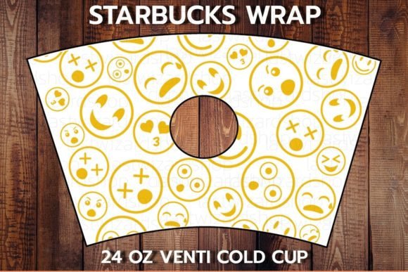 Emoji Smile Face 24oz Cup SVG