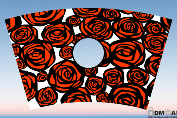Floral Rose 24oz Full Wrap Cup SVG