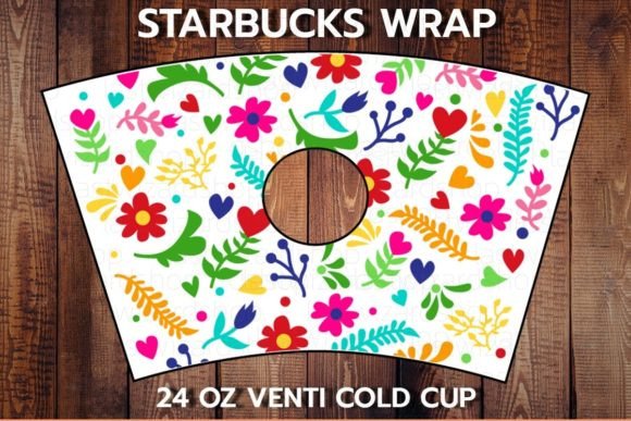 Folk Art Floral 24oz Cup SVG