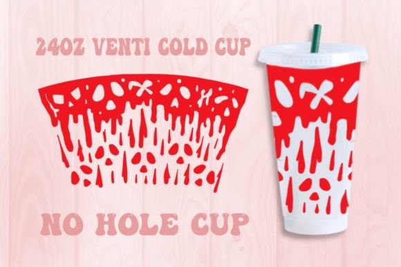 Halloween Bloody No Hole Cold Cup SVG
