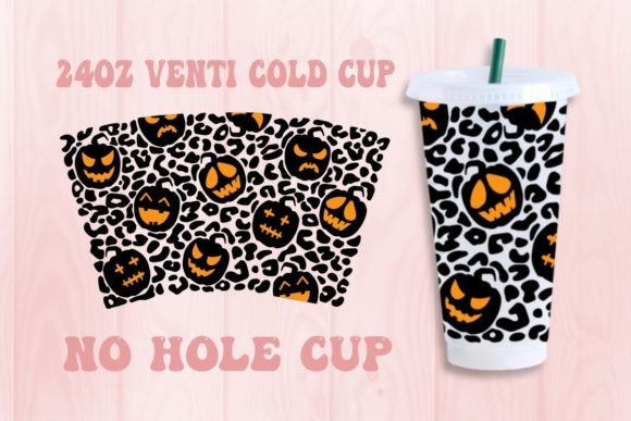 Halloween Leopard Print No Hole Cup SVG