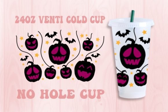 Halloween Pumpkin No Hole Cold Cup SVG