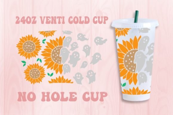 Halloween Sunflower No Hole Cup SVG