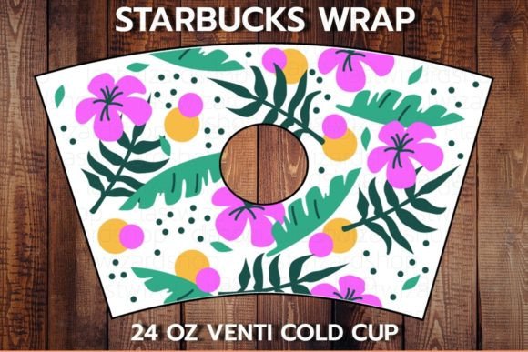 Hawaiian Flowers 24oz Cup SVG