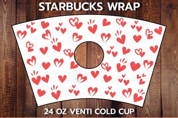 Hearts Pattern 24oz Cup SVG