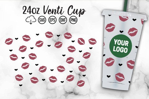 Kisses, Lip Cold Cup SVG