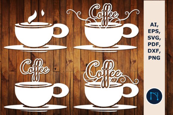 Paper Cut Coffee Cup SVG Bundle