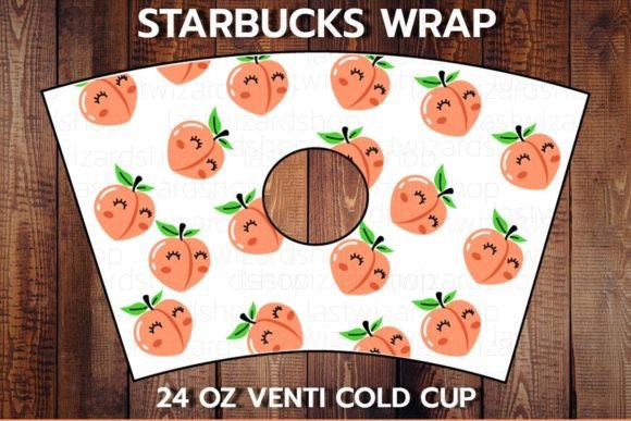 Peaches Fruit 24oz Cold Cup SVG