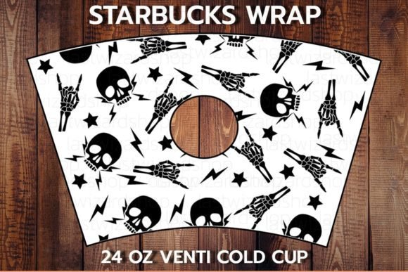 Rock Hand Skeleton 24oz Cup SVG