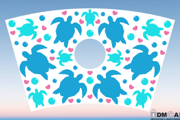 Sea Turtle Summer 24oz Venti Cup SVG