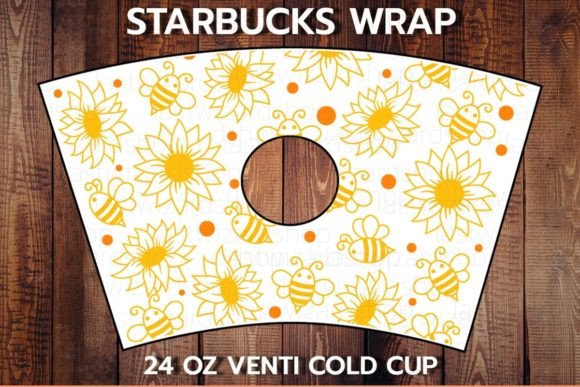Sunflower and Bee 24oz Cup SVG