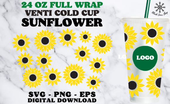 Sunflower Wrap Venti Cold Cup SVG