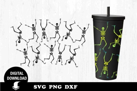 Tumbler Svg, Dancing Skeletons SVG