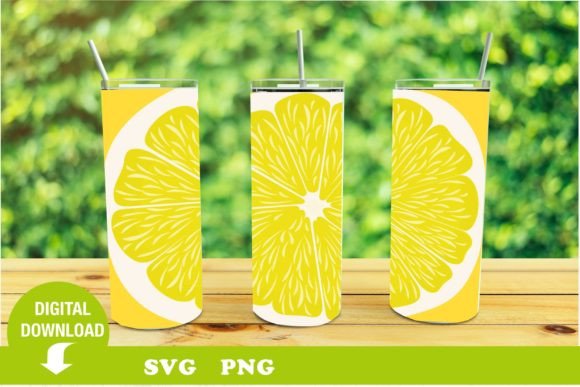 Tumbler SVG: Lemon. Fruit. Summer.