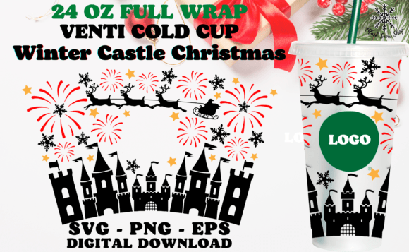 Winter Castle Christmas Wrap Cup SVG